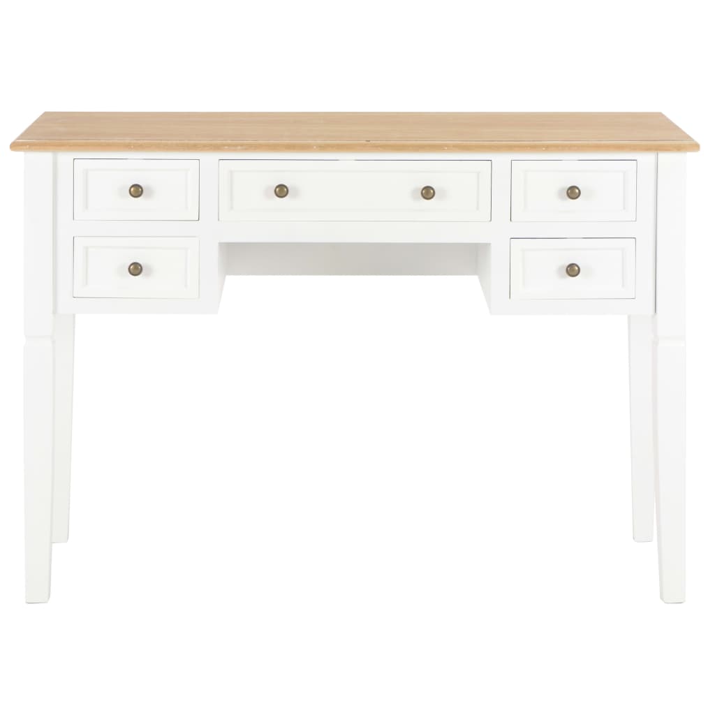 280069 vidaXL Writing Desk White 109,5x45x77,5 cm Wood