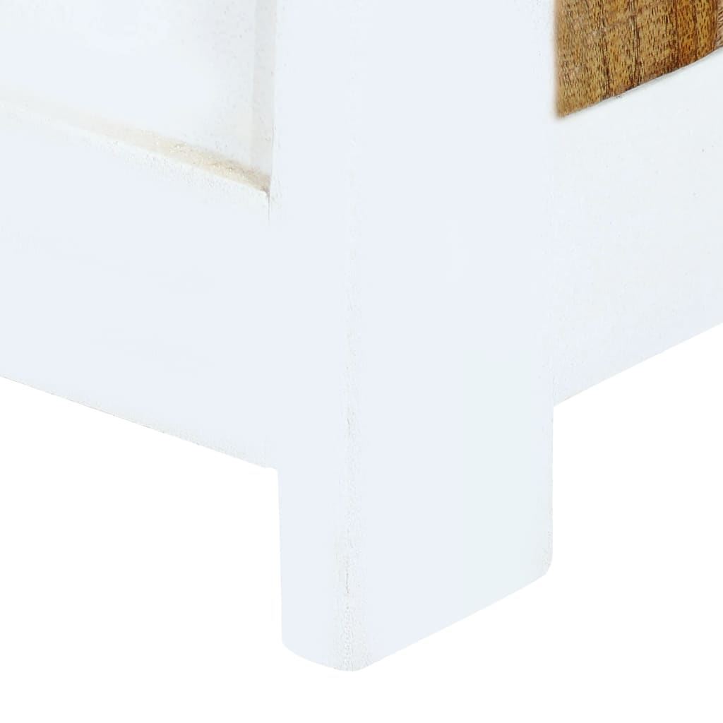 vidaXL Highboard Weiß und Braun 40x30x128 cm Massivholz Mango