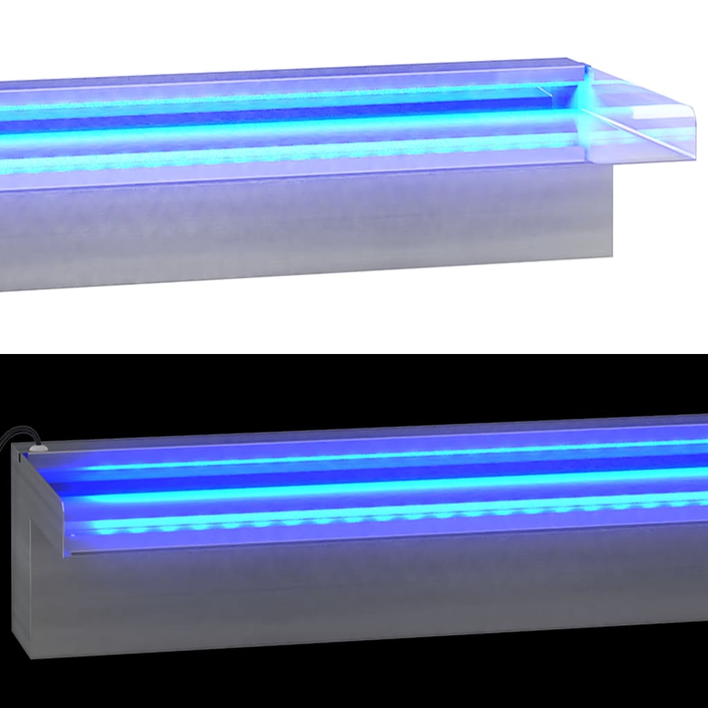 vidaXL Wasserfall-Element mit RGB LEDs Edelstahl 108 cm