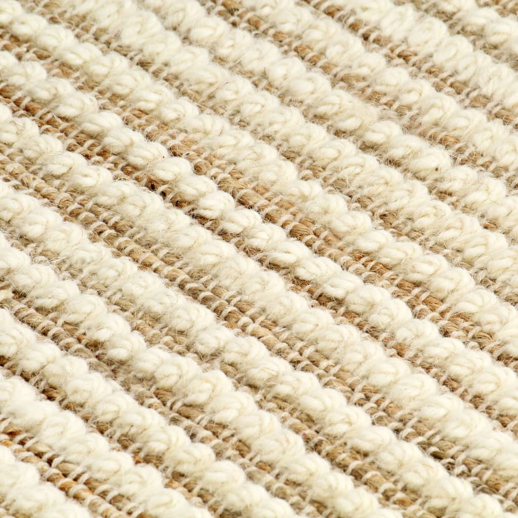 vidaXL Teppich Hanf Wolle 160×230 cm Natur/Weiß