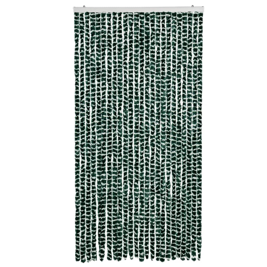 vidaXL Fliegenvorhang Grün und Weiß 100x230 cm Chenille
