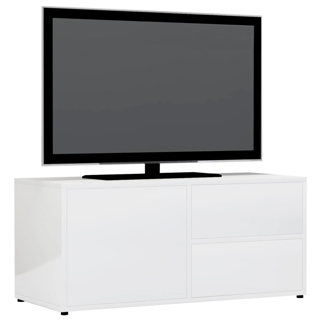 vidaXL TV-Schrank Hochglanz-Weiß 80x34x36 cm Holzwerkstoff
