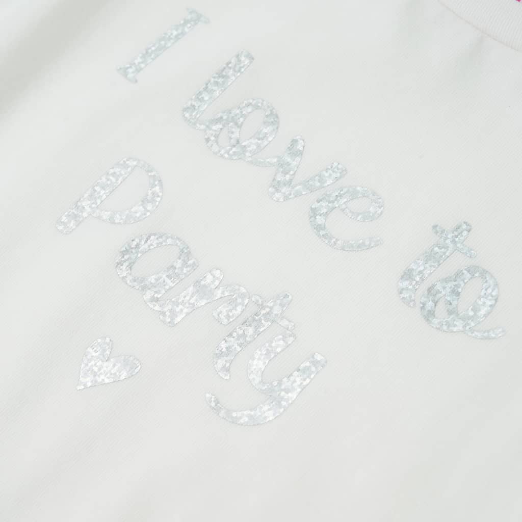 Kinder-T-Shirt mit Rüschenärmeln Weiß 92