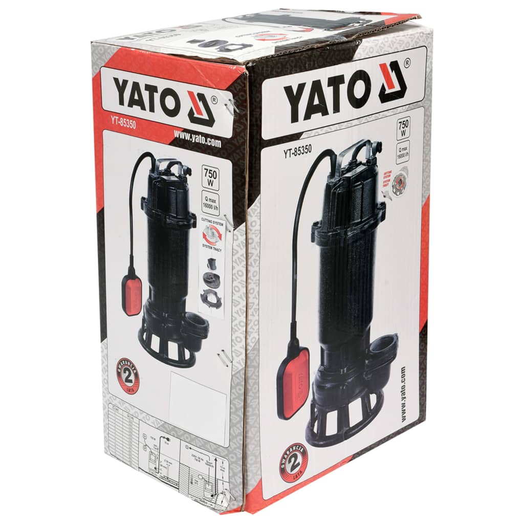 YATO Schmutzwasser-Tauchmotorpumpe 750 W