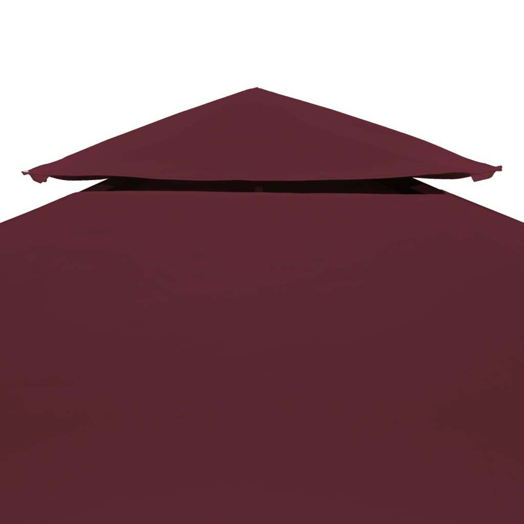 vidaXL Pavillon-Dachplane mit Kaminabzug 310 g/m² 4x3 m Weinrot