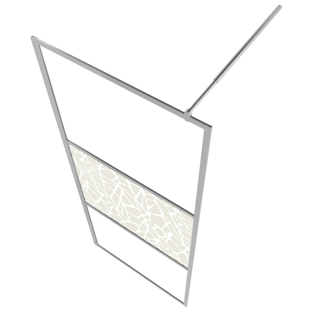 vidaXL Duschwand für Begehbare Dusche ESG-Glas Steindesign 80x195 cm