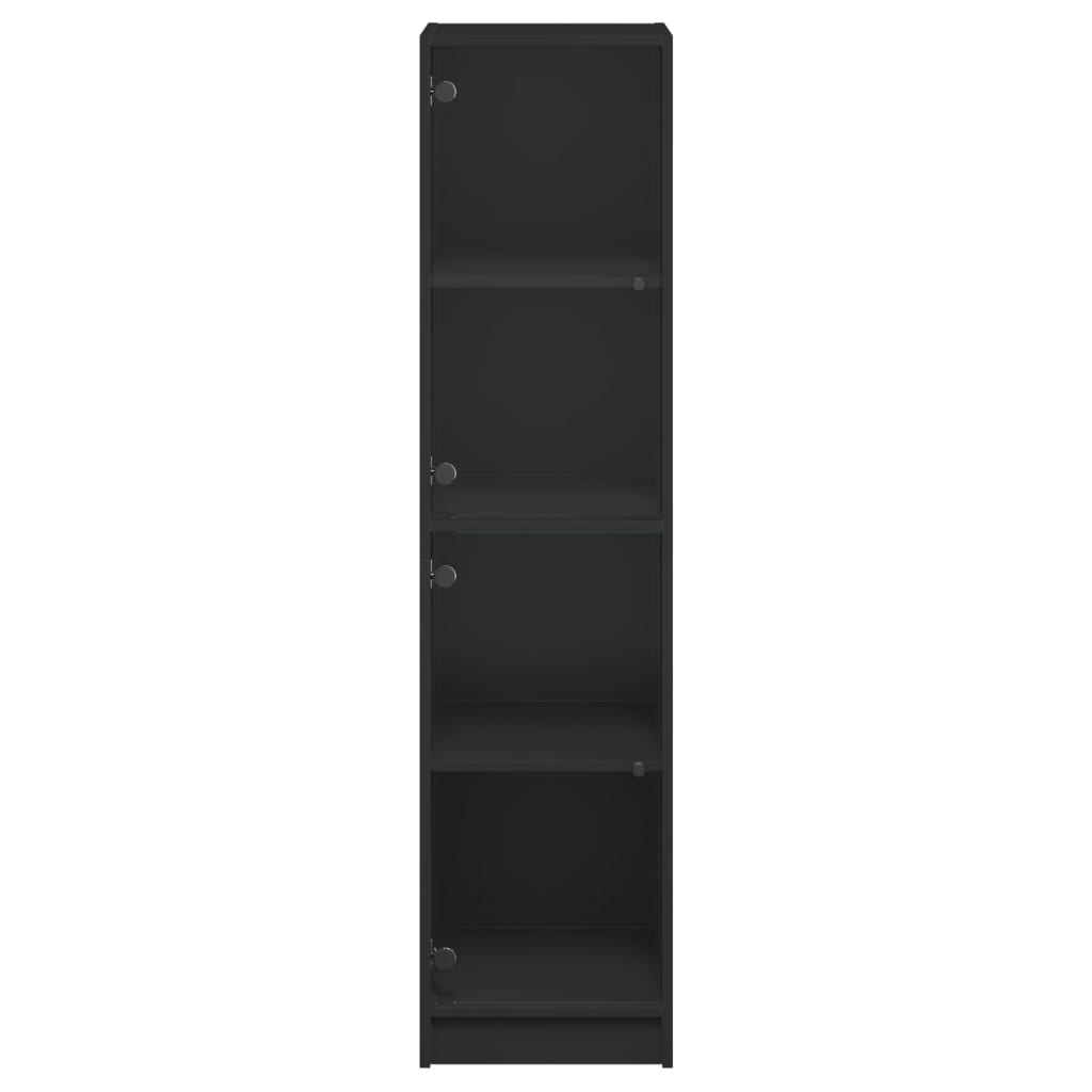 vidaXL Highboard mit Glastüren Schwarz 35x37x142 cm