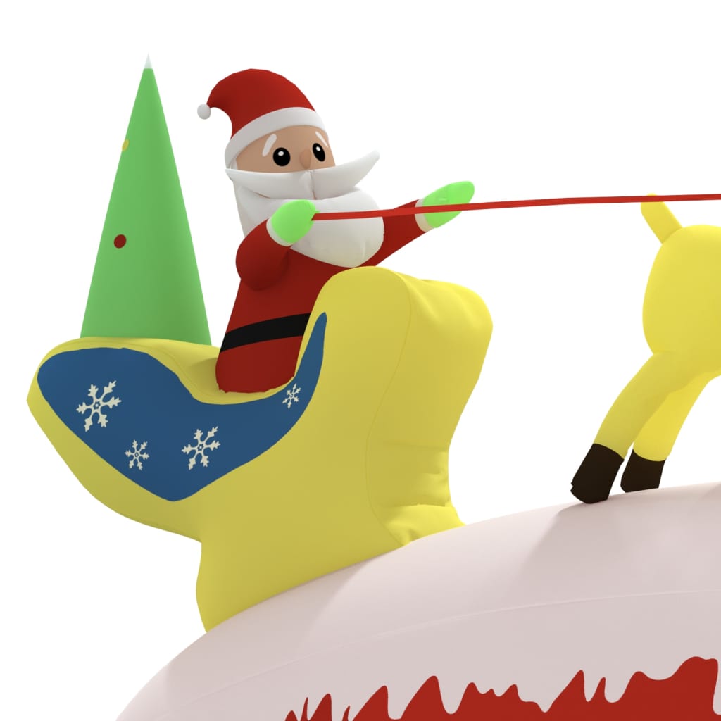 vidaXL Aufblasbarer Weihnachtsmann mit Rentieren LED 145 cm