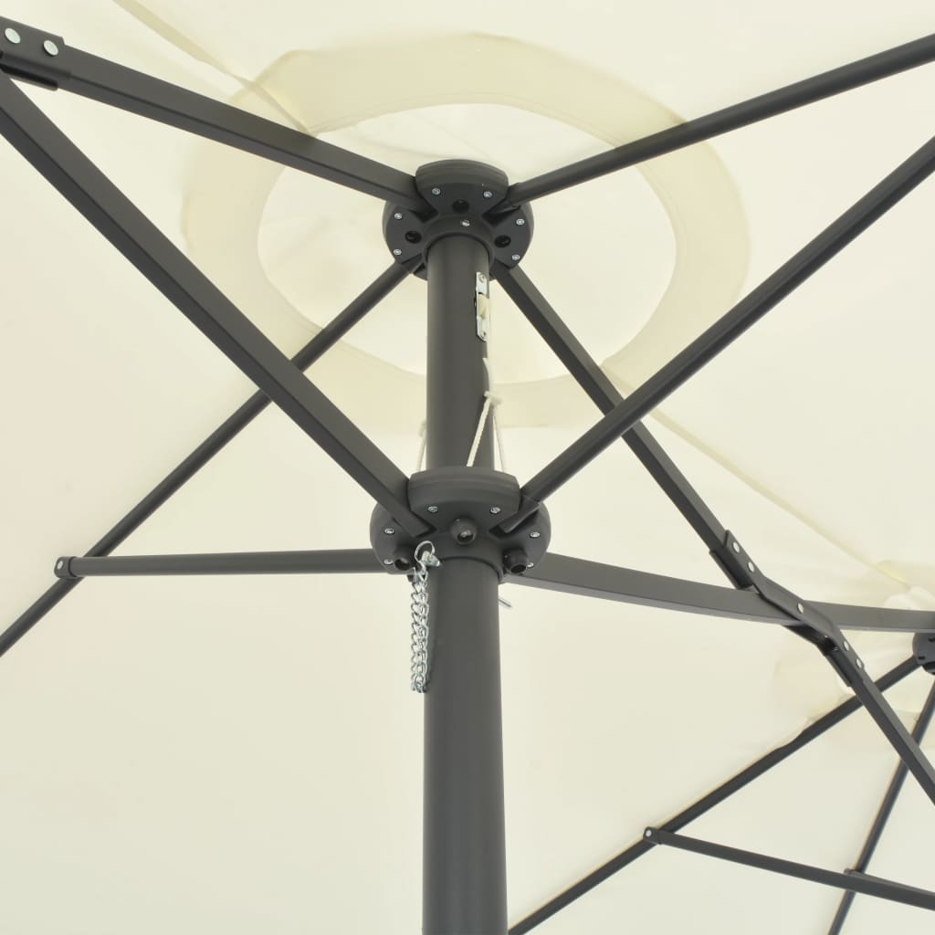 vidaXL Sonnenschirm mit Aluminium-Mast 460 x 270 cm Sand