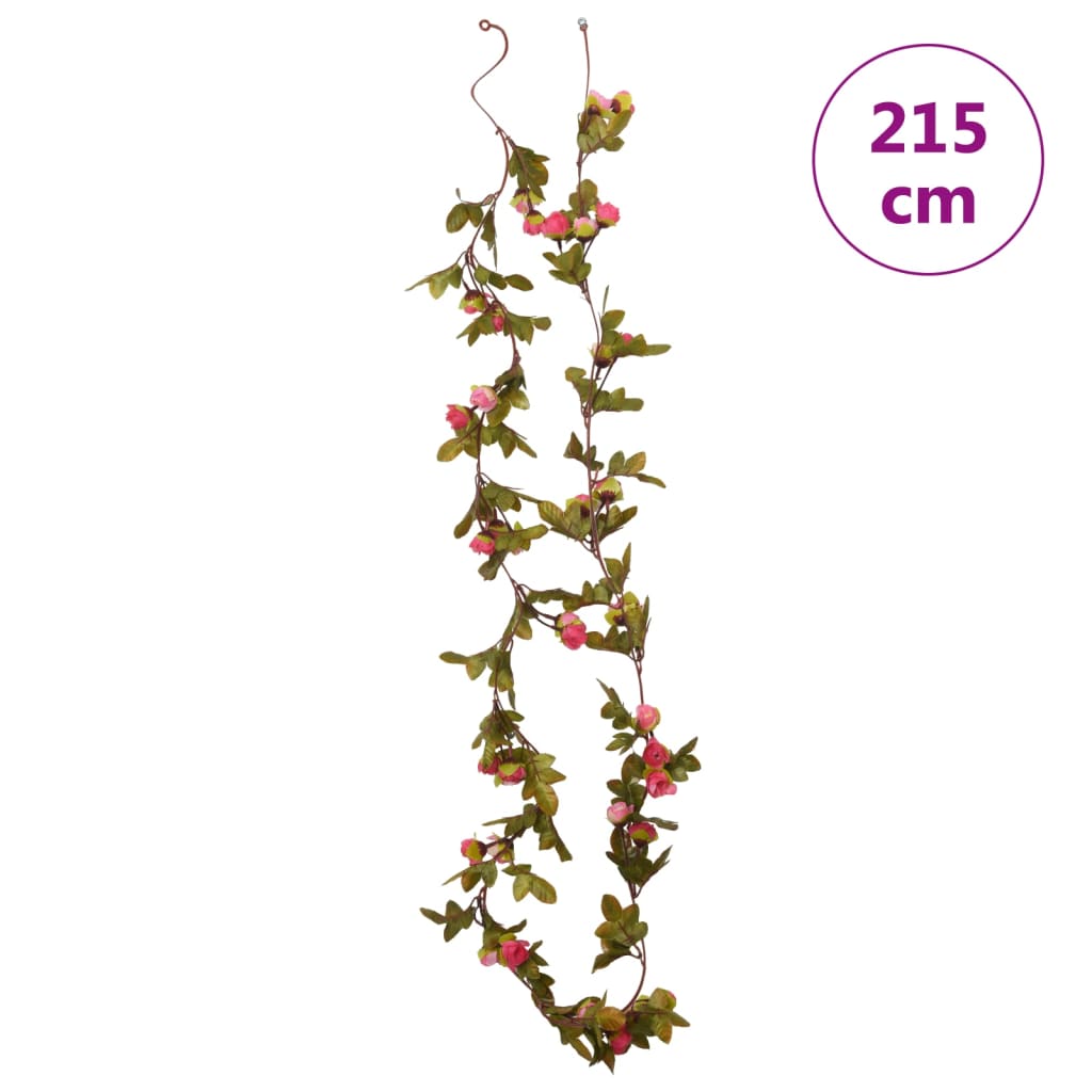 vidaXL Künstliche Blumengirlanden 6 Stk. Rose 215 cm