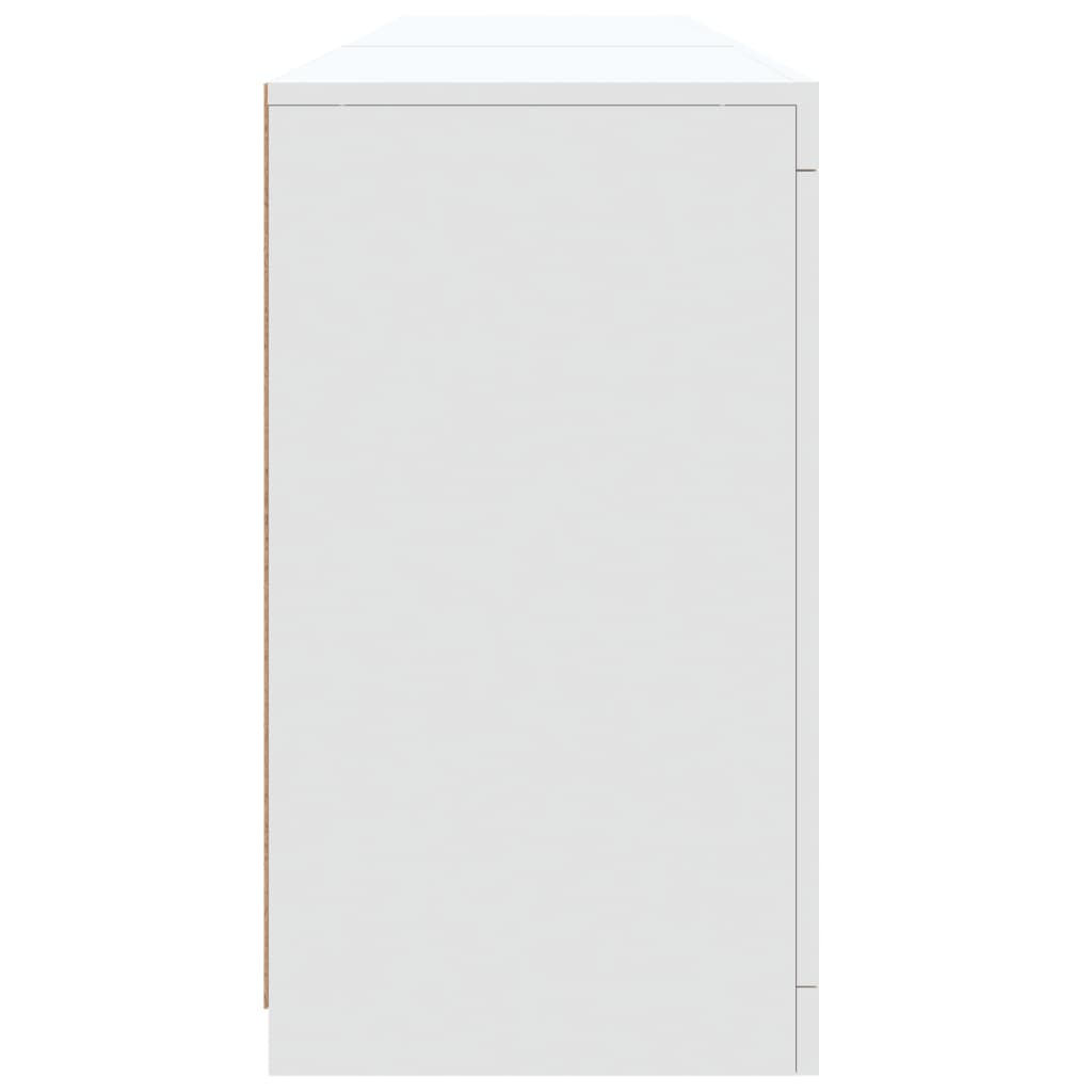 vidaXL Sideboard mit LED-Leuchten Weiß 181,5x37x67 cm