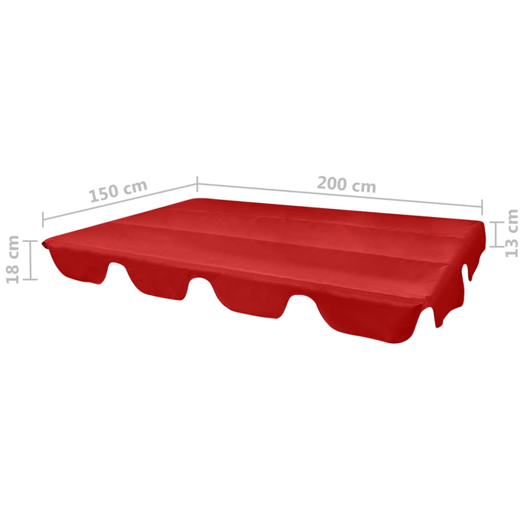 vidaXL Ersatzdach für Gartenschaukel Rot 226x186 cm