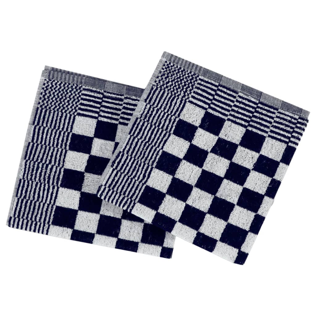 vidaXL 10-tlg. Handtuch-Set Blau und Weiß Baumwolle