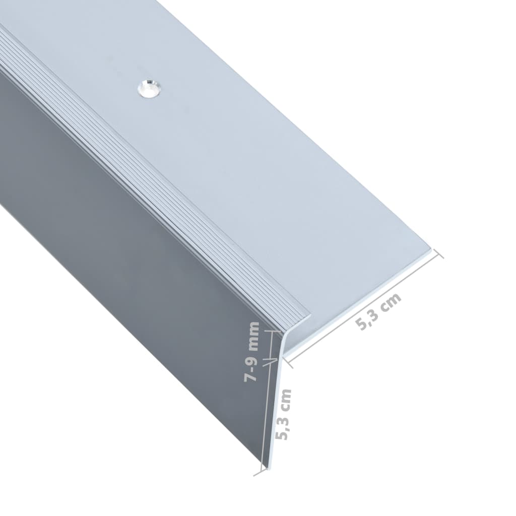 vidaXL Treppenkanten in F-Form 15 Stk. Aluminium 134 cm Silbern