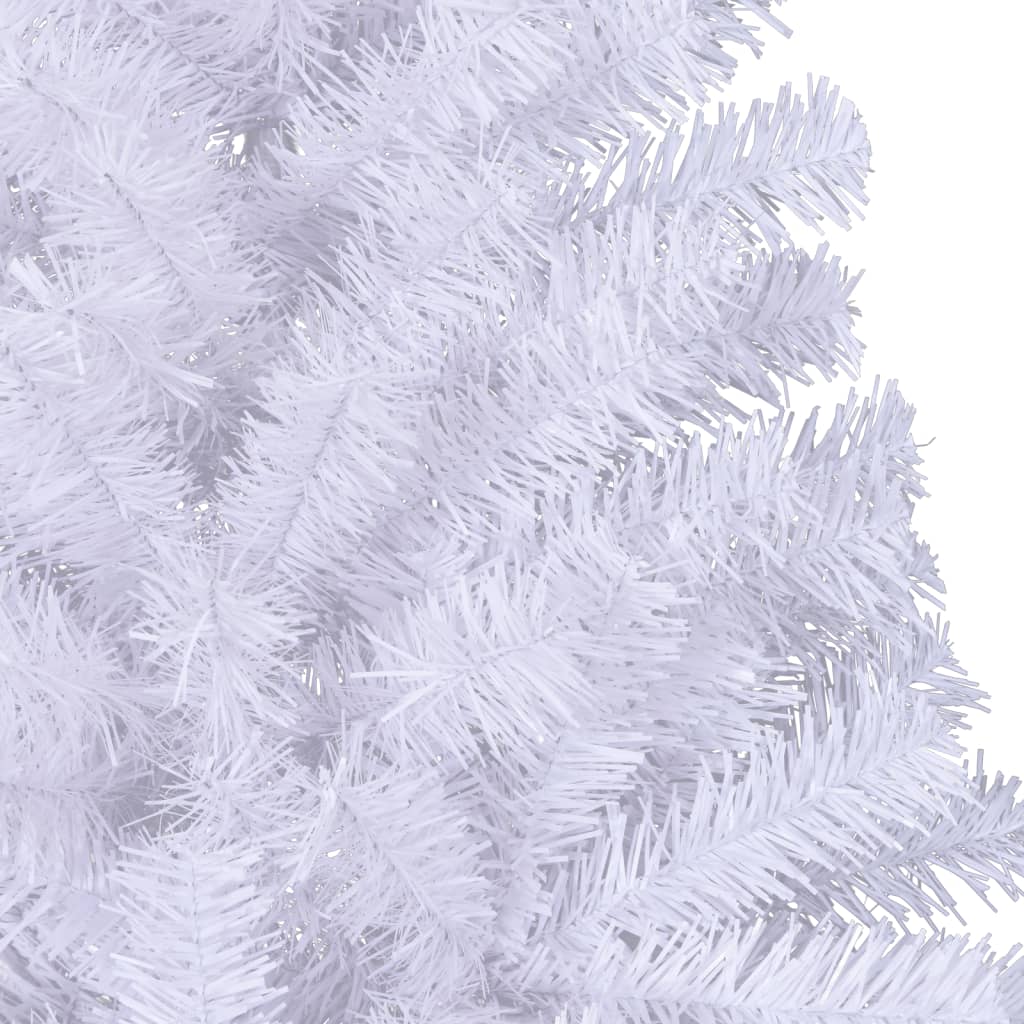 vidaXL Künstlicher Halb-Weihnachtsbaum mit Ständer Weiß 180 cm PVC
