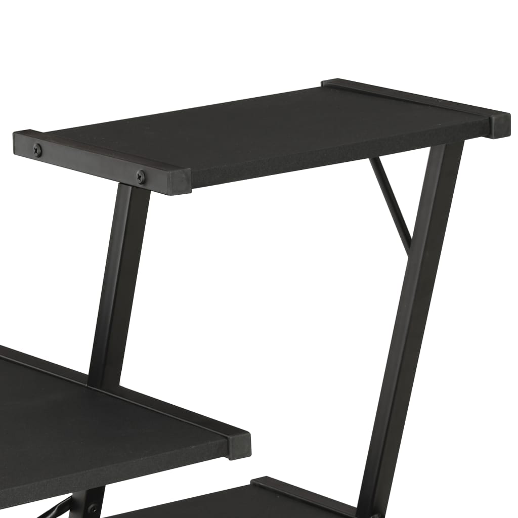 vidaXL Schreibtisch mit Regal Schwarz 116×50×93 cm