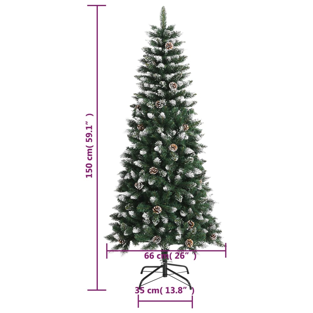 vidaXL Künstlicher Weihnachtsbaum mit Ständer Grün 150 cm PVC