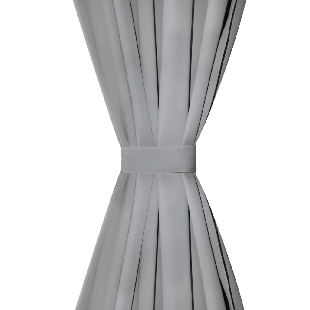 vidaXL Vorhänge aus Mikro-Satin 2 Stk. mit Schlaufen 140×225 cm Grau
