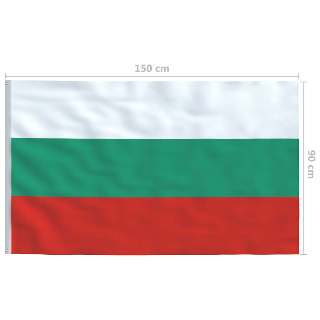 vidaXL Flagge Bulgariens und Mast Aluminium 6,2 m