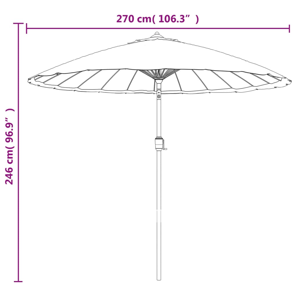 vidaXL Sonnenschirm mit Aluminium-Mast 270 cm Azurblau