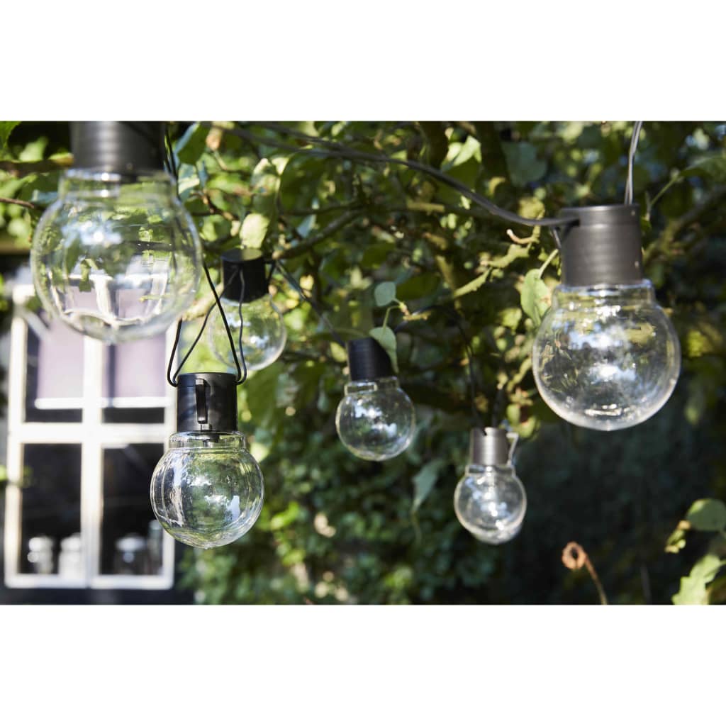 Luxform Solarbetriebene Partylichter Menorca 10 LEDs Transparent