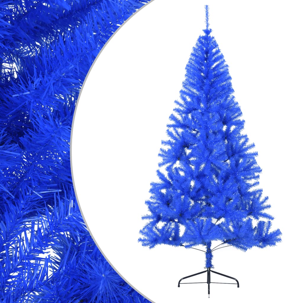 vidaXL Künstlicher Halb-Weihnachtsbaum mit Ständer Blau 210 cm PVC