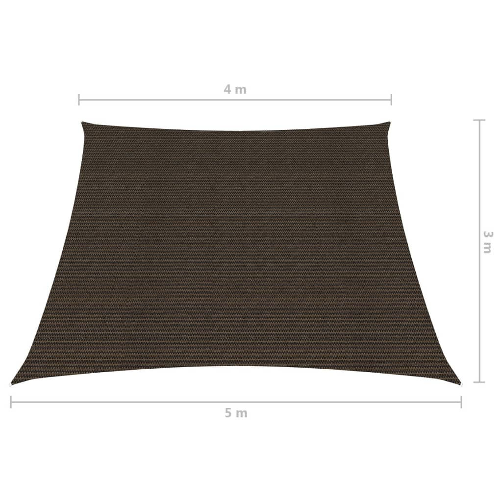 vidaXL Sonnensegel 160 g/m² Braun 4/5x3 m HDPE