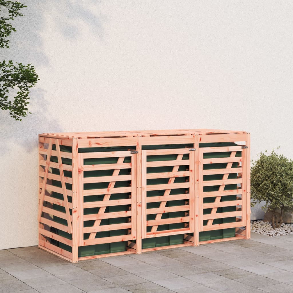 vidaXL Mülltonnenbox für 3 Tonnen Massivholz Douglasie