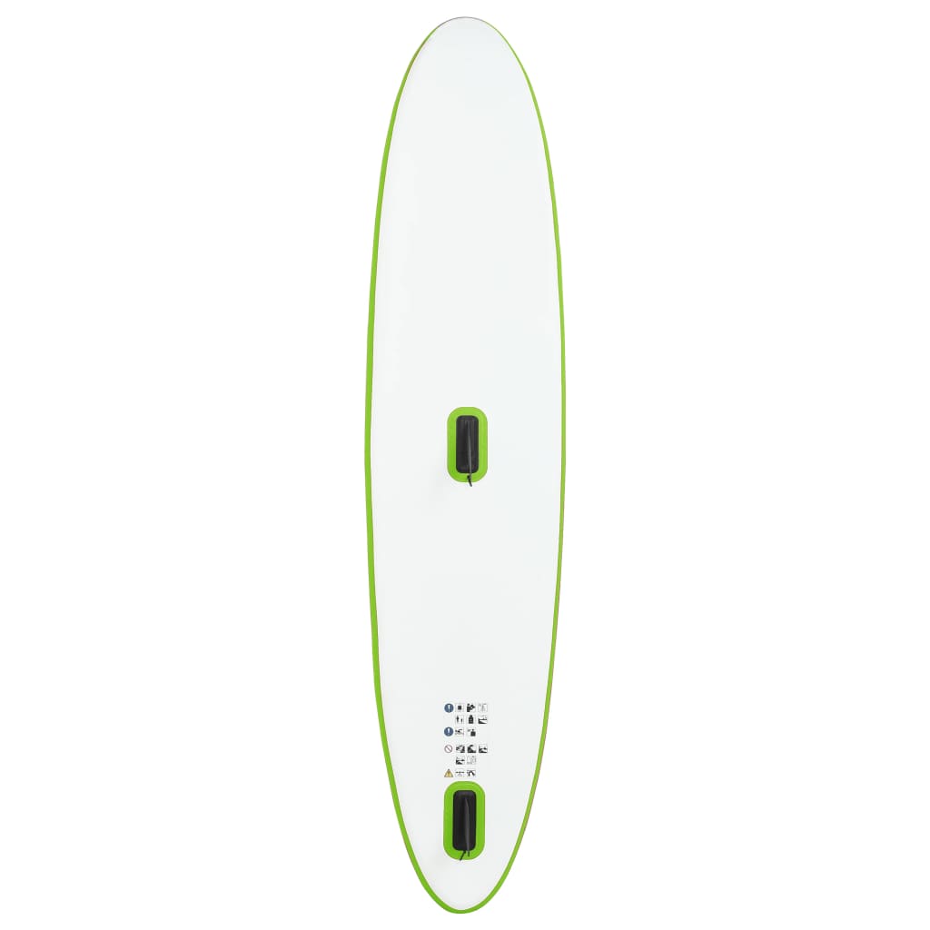 vidaXL Aufblasbares SUP-Board mit Segel Set Grün und Weiß