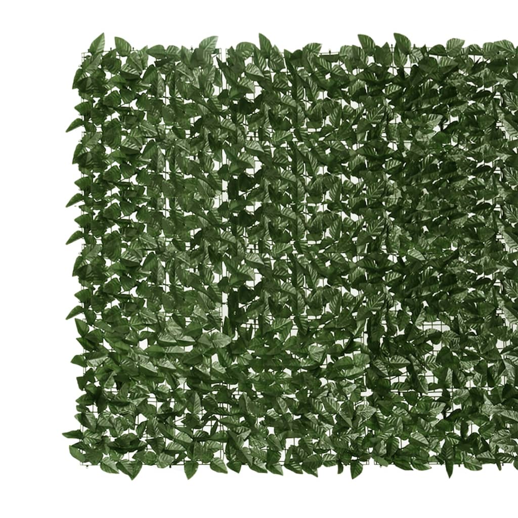 vidaXL Balkon-Sichtschutz mit Dunkelgrünen Blättern 300x150 cm
