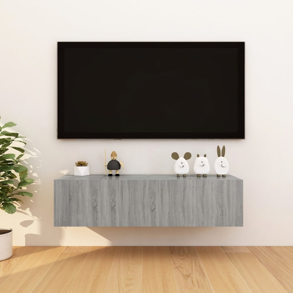 vidaXL TV-Wandschrank 4 Stk. Grau Sonoma 30,5x30x30 cm