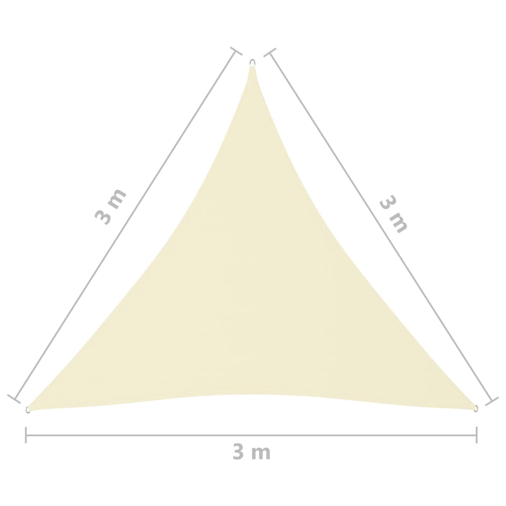 vidaXL Sonnensegel Oxford-Gewebe Dreieckig 3x3x3 m Creme