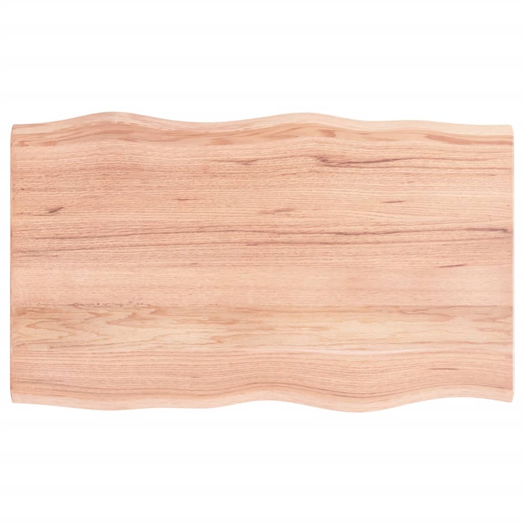 vidaXL Tischplatte 100x60x2 cm Massivholz Eiche Behandelt Baumkante