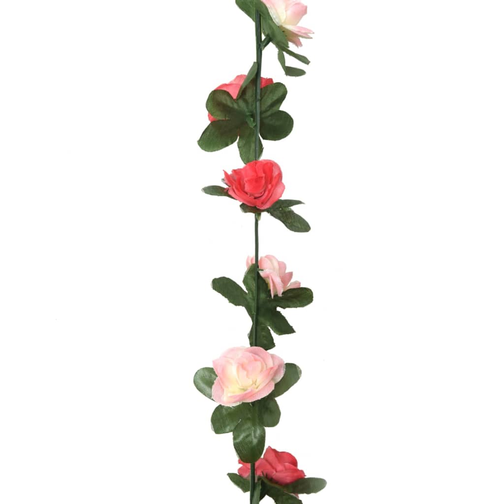 vidaXL Künstliche Blumengirlanden 6 Stk. Rosa 250 cm