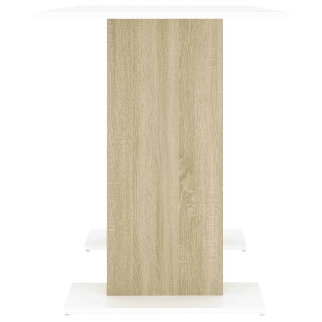 vidaXL Esstisch Weiß und Sonoma-Eiche 110x60x75 cm Holzwerkstoff