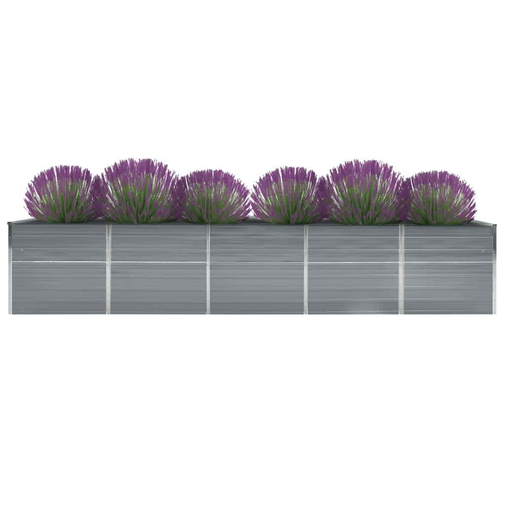 vidaXL Garten-Hochbeet Verzinkter Stahl 400×80×77 cm Grau