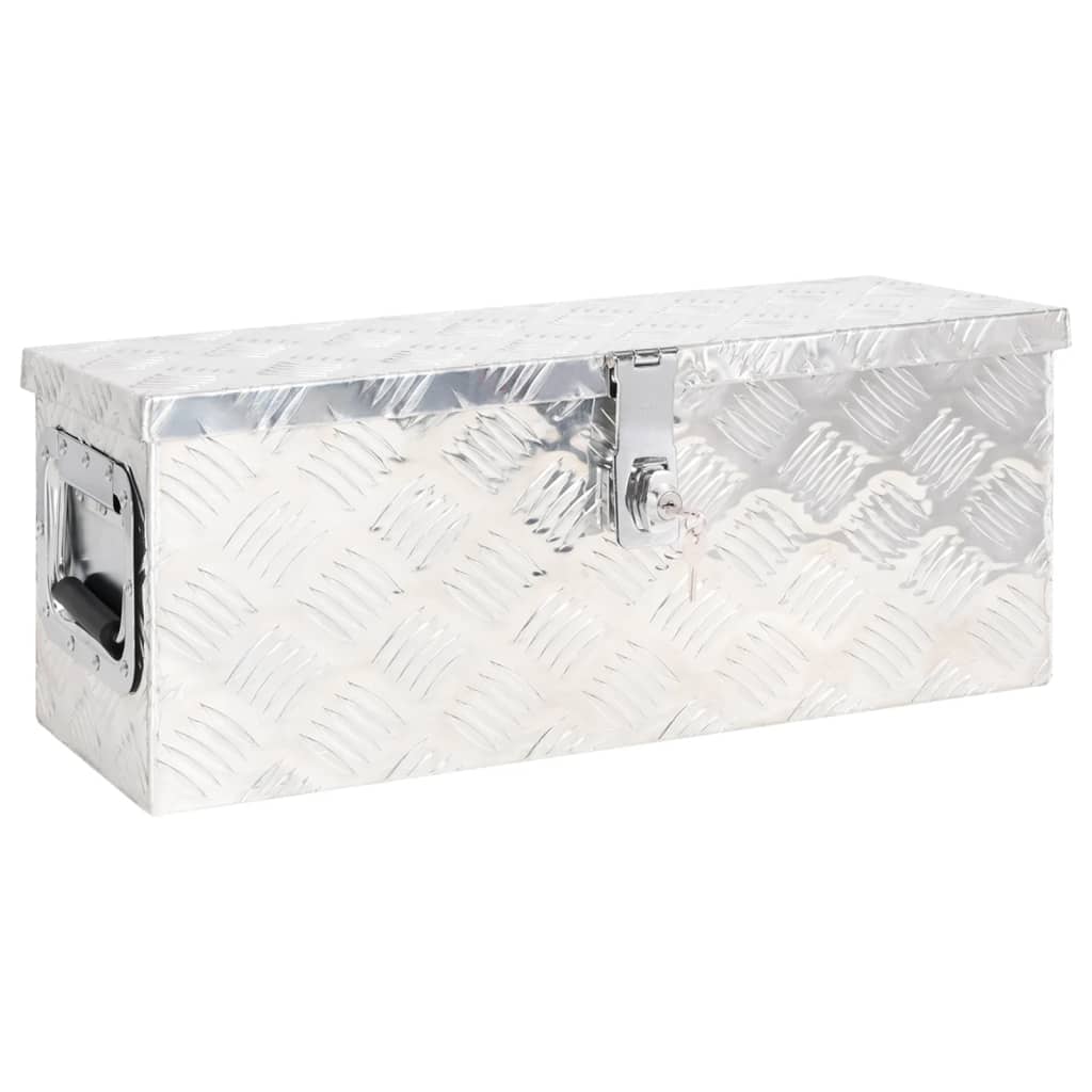 vidaXL Aufbewahrungsbox Silbern 60x23,5x23 cm Aluminium