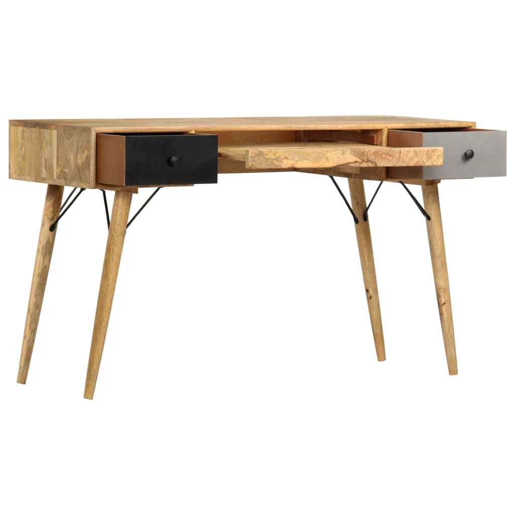 vidaXL Schreibtisch mit Schubladen 130 x 50 x 80 cm Massivholz Mango