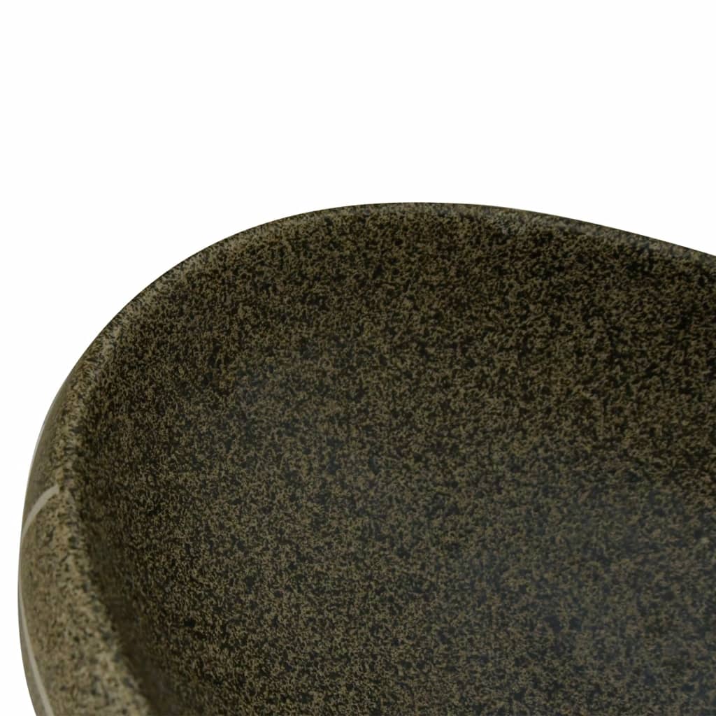 vidaXL Aufsatzwaschbecken Mehrfarbig Oval 59x40x15 cm Keramik