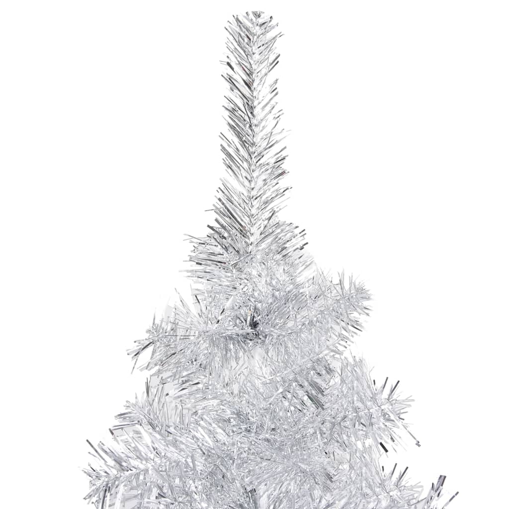 vidaXL Künstlicher Weihnachtsbaum Beleuchtung & Kugeln Silber 120 cm