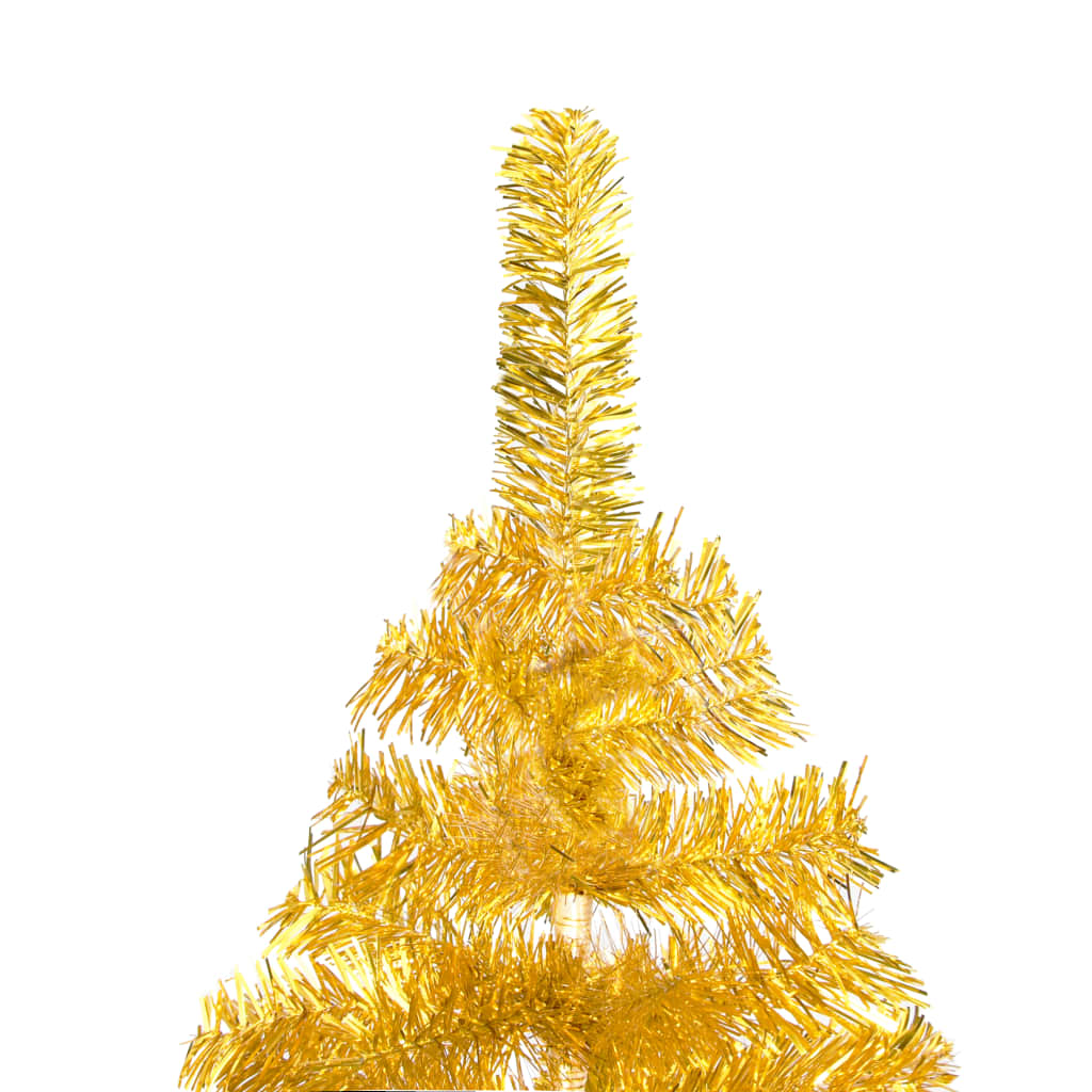 vidaXL Künstlicher Weihnachtsbaum mit Beleuchtung & Ständer Gold 210cm