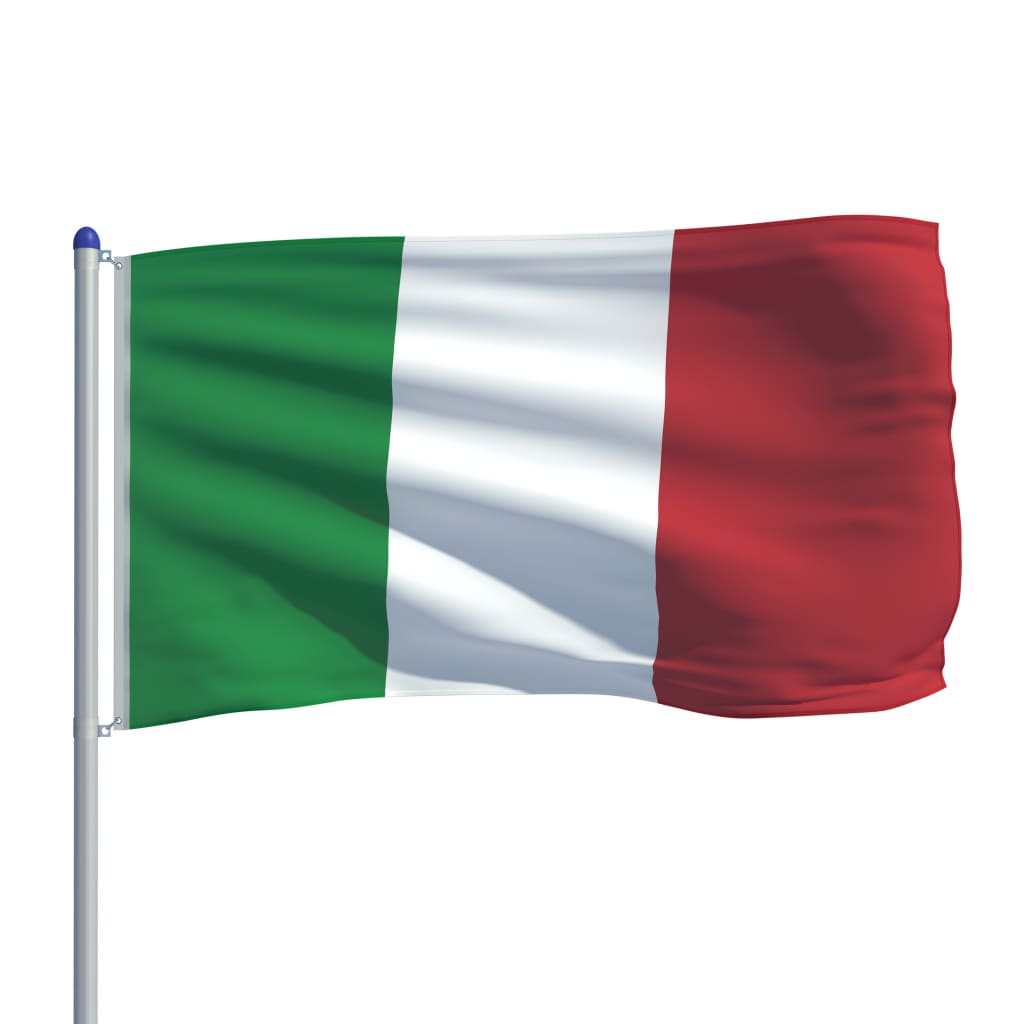 vidaXL Flagge Italiens und Mast Aluminium 6 m