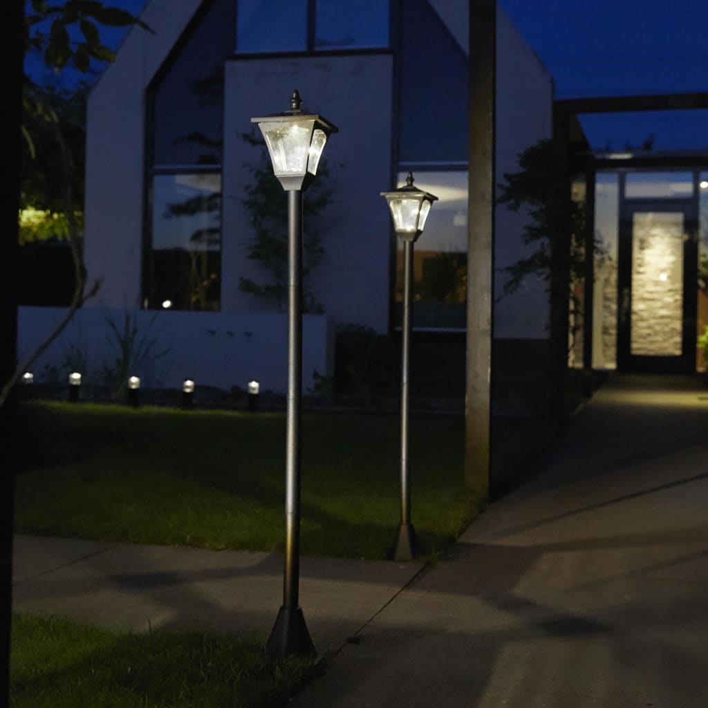 Luxform Solar LED-Gartenleuchte Wegeleuchte Casablanca Schwarz 31159