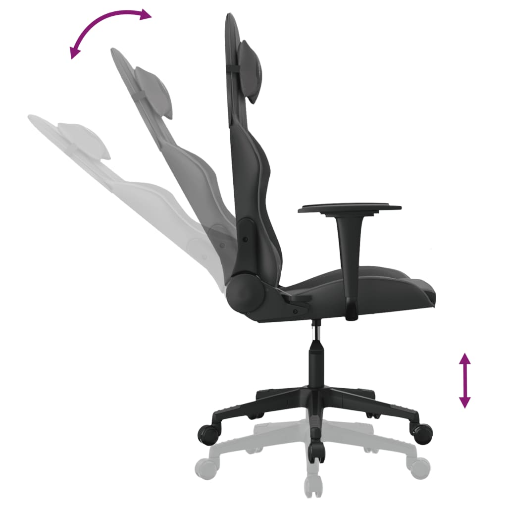 vidaXL Gaming-Stuhl mit Massagefunktion Schwarz Kunstleder