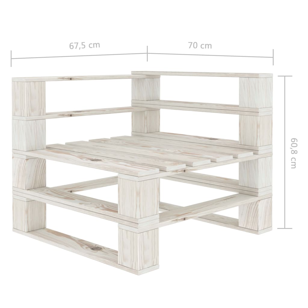 vidaXL 7-tlg. Garten-Lounge-Set aus Paletten Holz Weiß