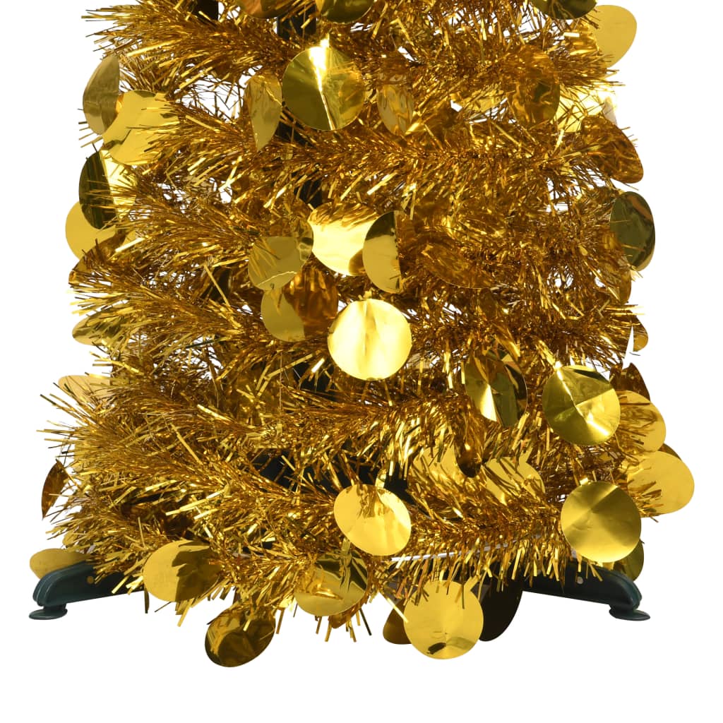 vidaXL Künstlicher Pop-Up-Weihnachtsbaum Golden 120 cm PET