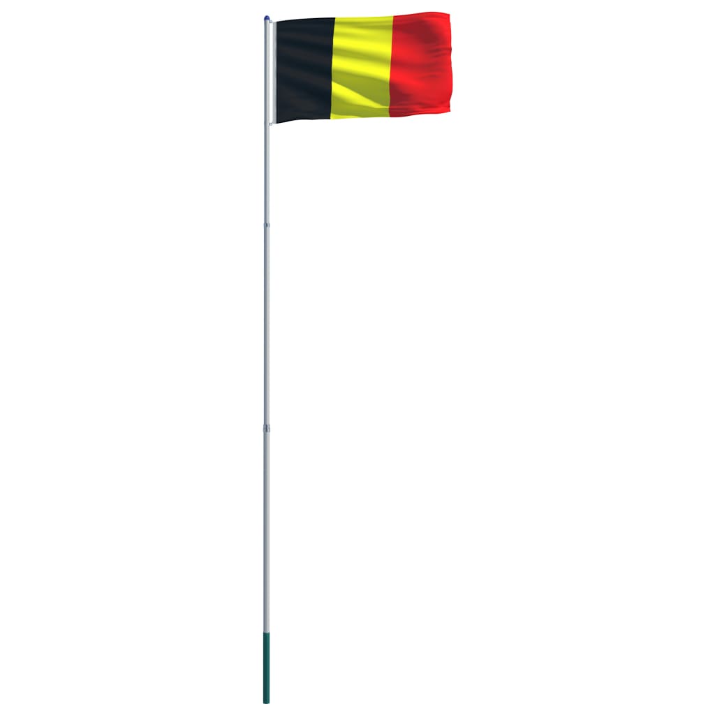 vidaXL Flagge Belgiens und Mast Aluminium 6 m