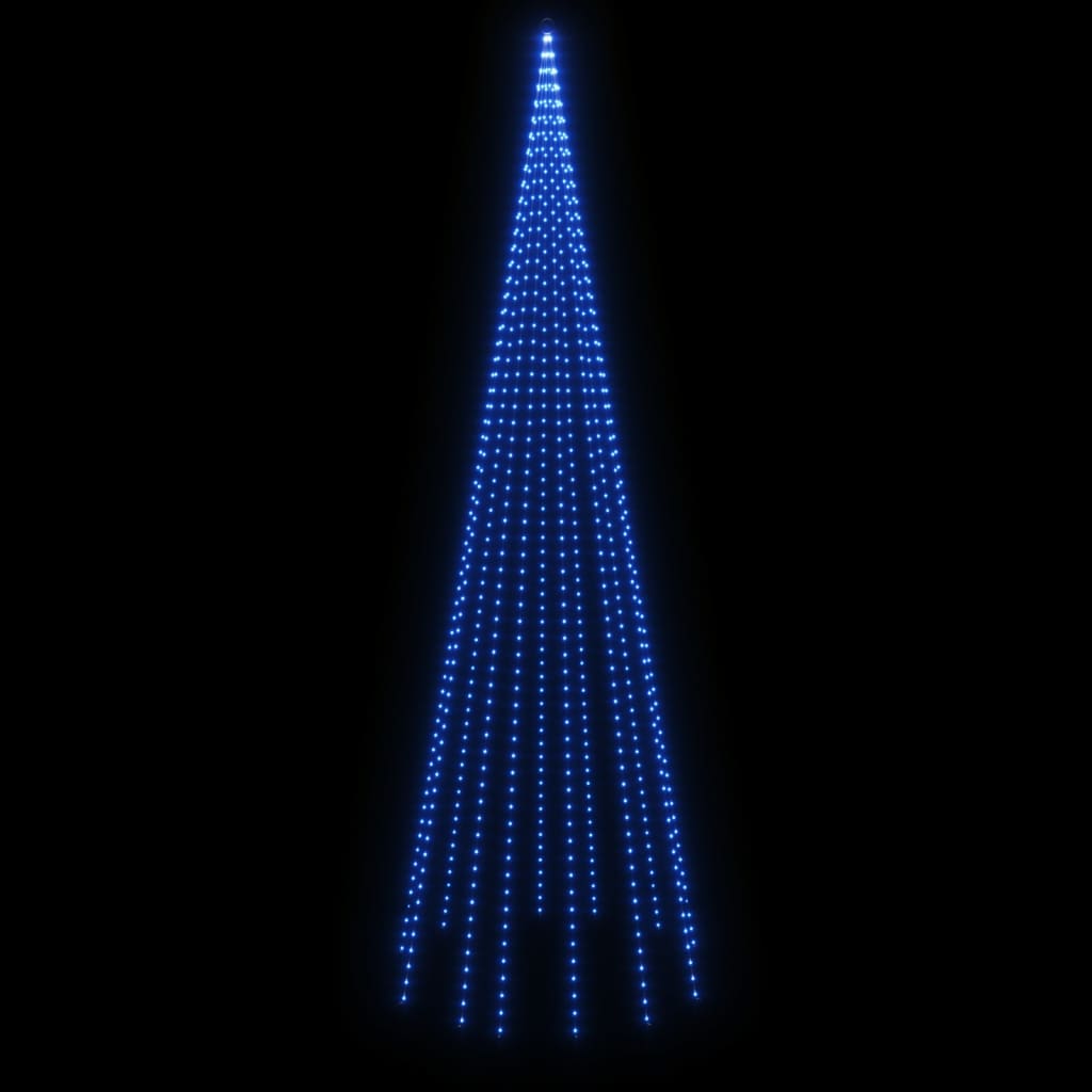 vidaXL LED-Weihnachtsbaum für Fahnenmast Blau 732 LEDs 500 cm