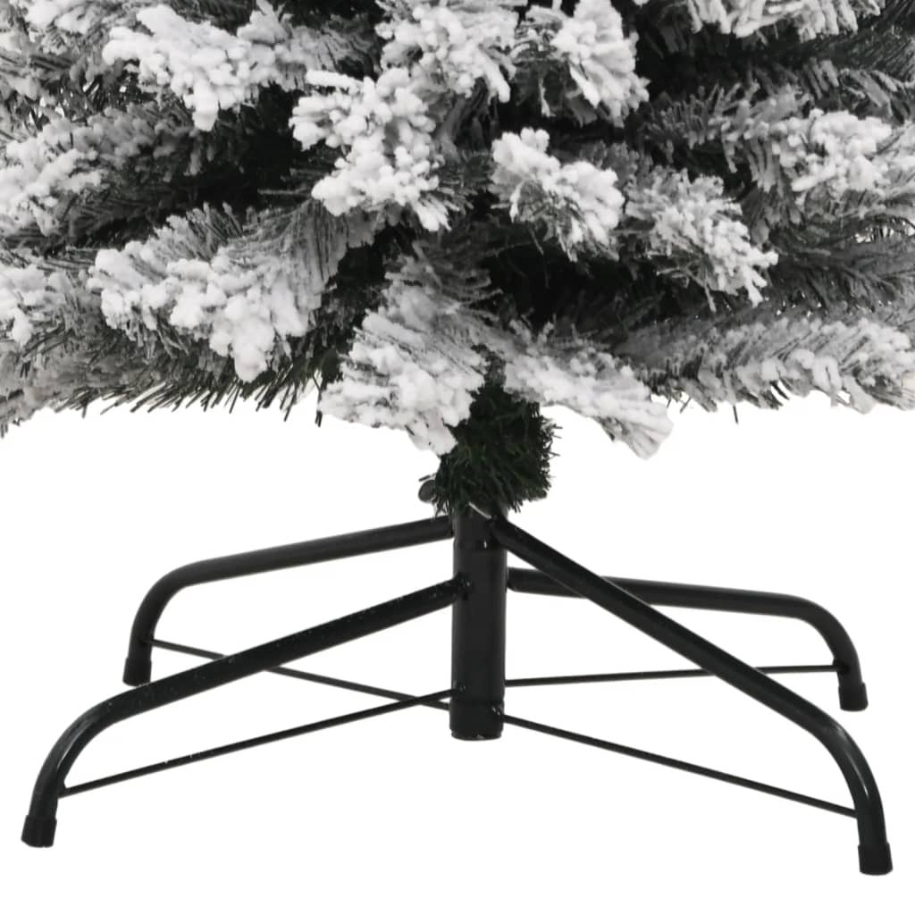 vidaXL Künstlicher Weihnachtsbaum Schlank mit Schnee Grün 180 cm PVC