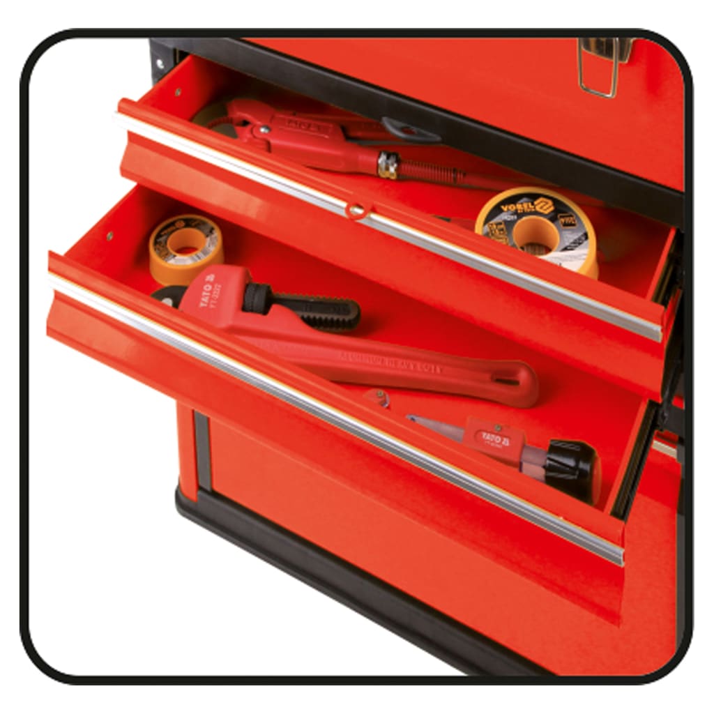 YATO Werkzeugtrolley mit 3 Schubladen 52x32x72 cm